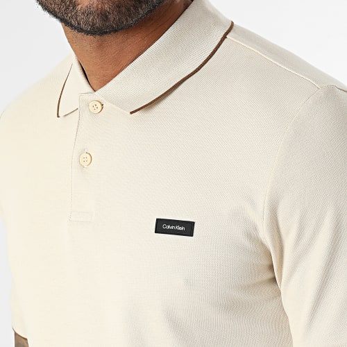 Polo Manches Courtes Pique Tipping 1869 Beige