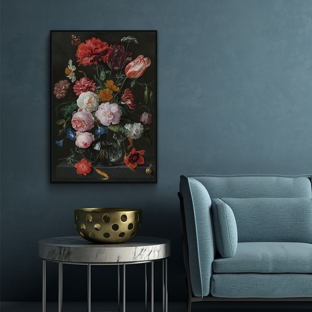 Walljar poster ingelijst - De Heem - Stilleven Met Bloemen Poster ingelijst - 70 x 100 cm