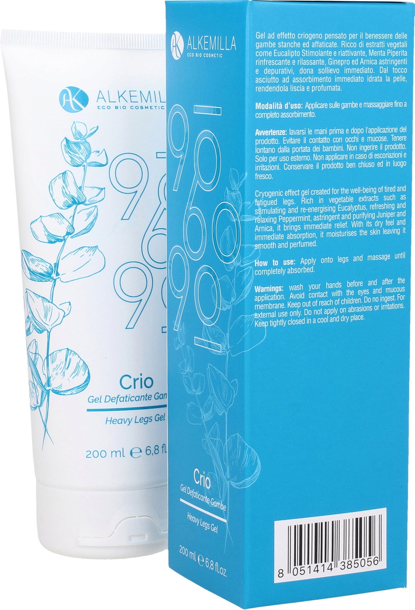 Alkemilla Eco Bio Cosmetic  Kühlendes Gel für die Beine 90/60/90, 200 ml