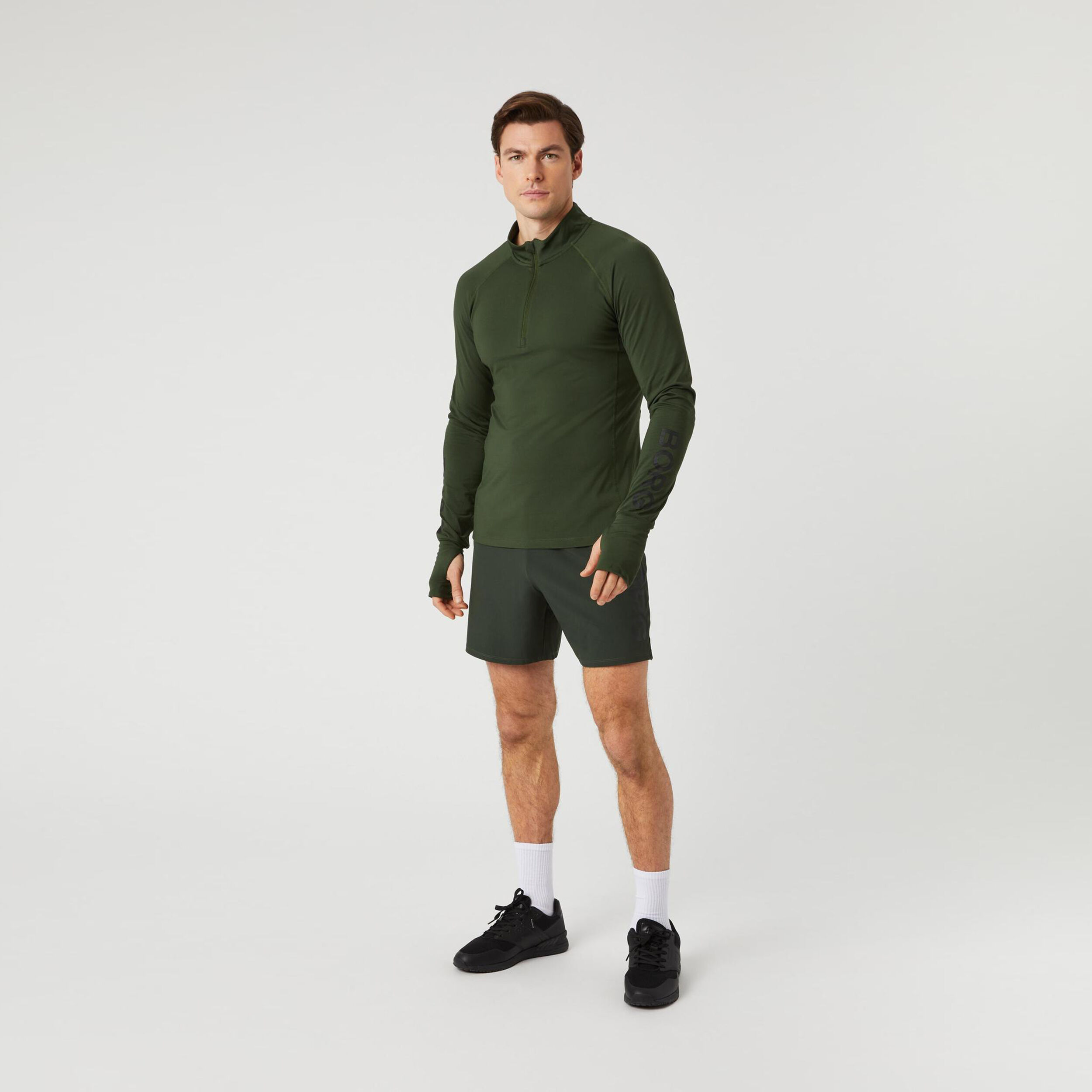 Björn Borg Midlayer Half Zip Sweat-shirt Hommes - Vert Foncé