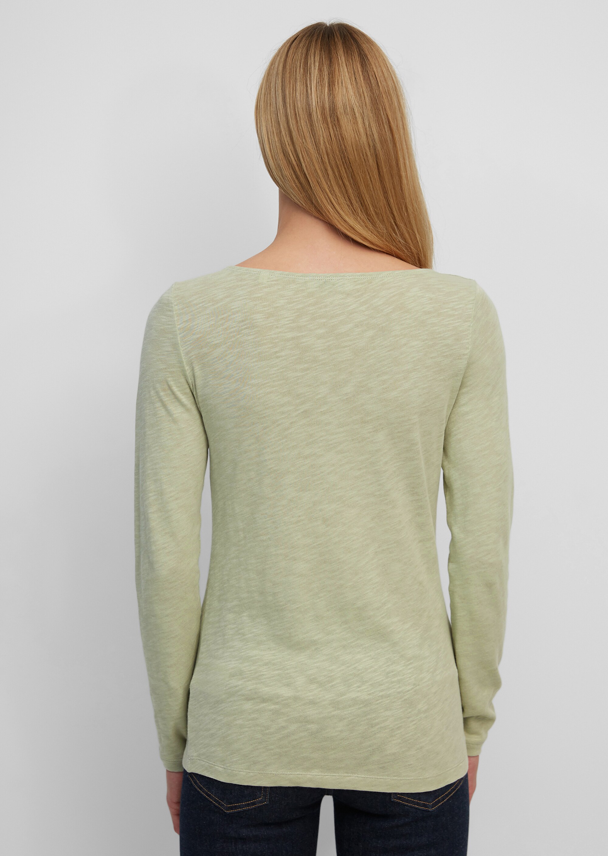 Longsleeve regularaus Slub-Jersey