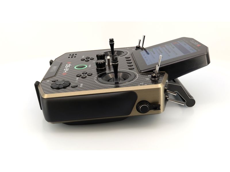 Jeti Fernsteuerung DS-24II Carbon Line Bronze 24 Kanal, Dup Professioneller 24-Kanal-Sender mit Geber auf Rückseite und Carbon-Frontplatte