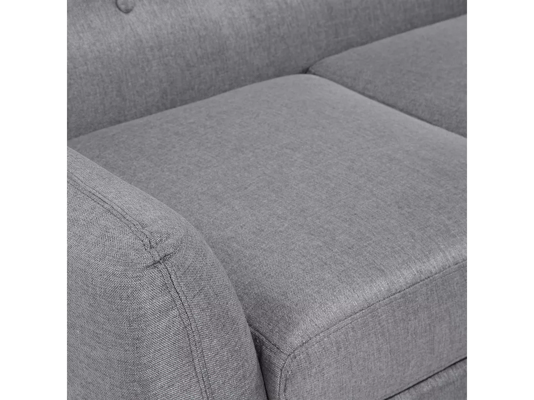 Canapé angle à droite 3 places en tissu gris clair MOTALA