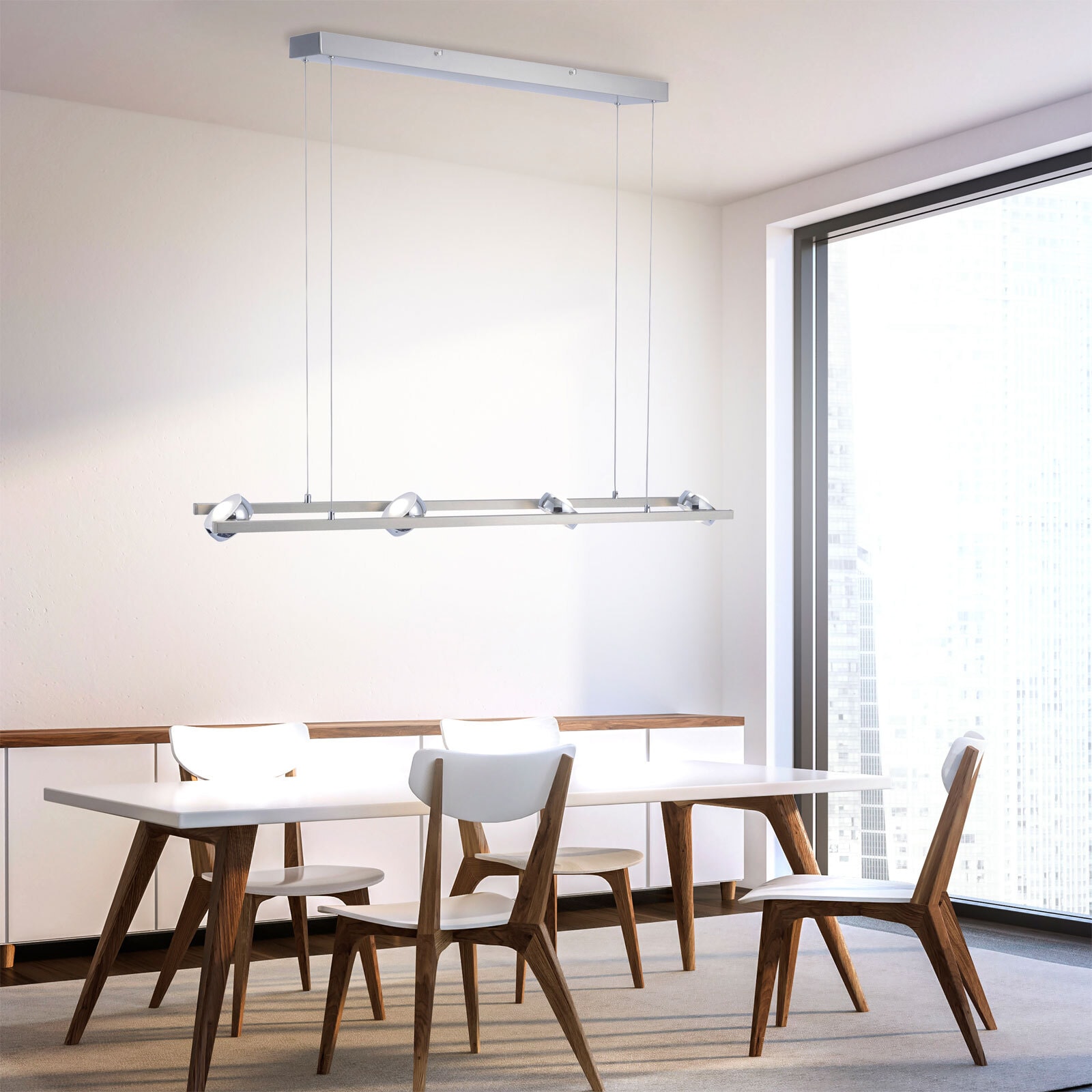 LOLA-Smart Pendelleuchte Opti stahlfarbig