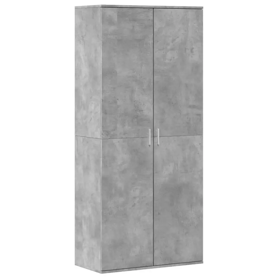 vidaXL - Hoge Schoenenkast met 7 lagen en 2 deuren - Betongrijs - 80x39x178 cm