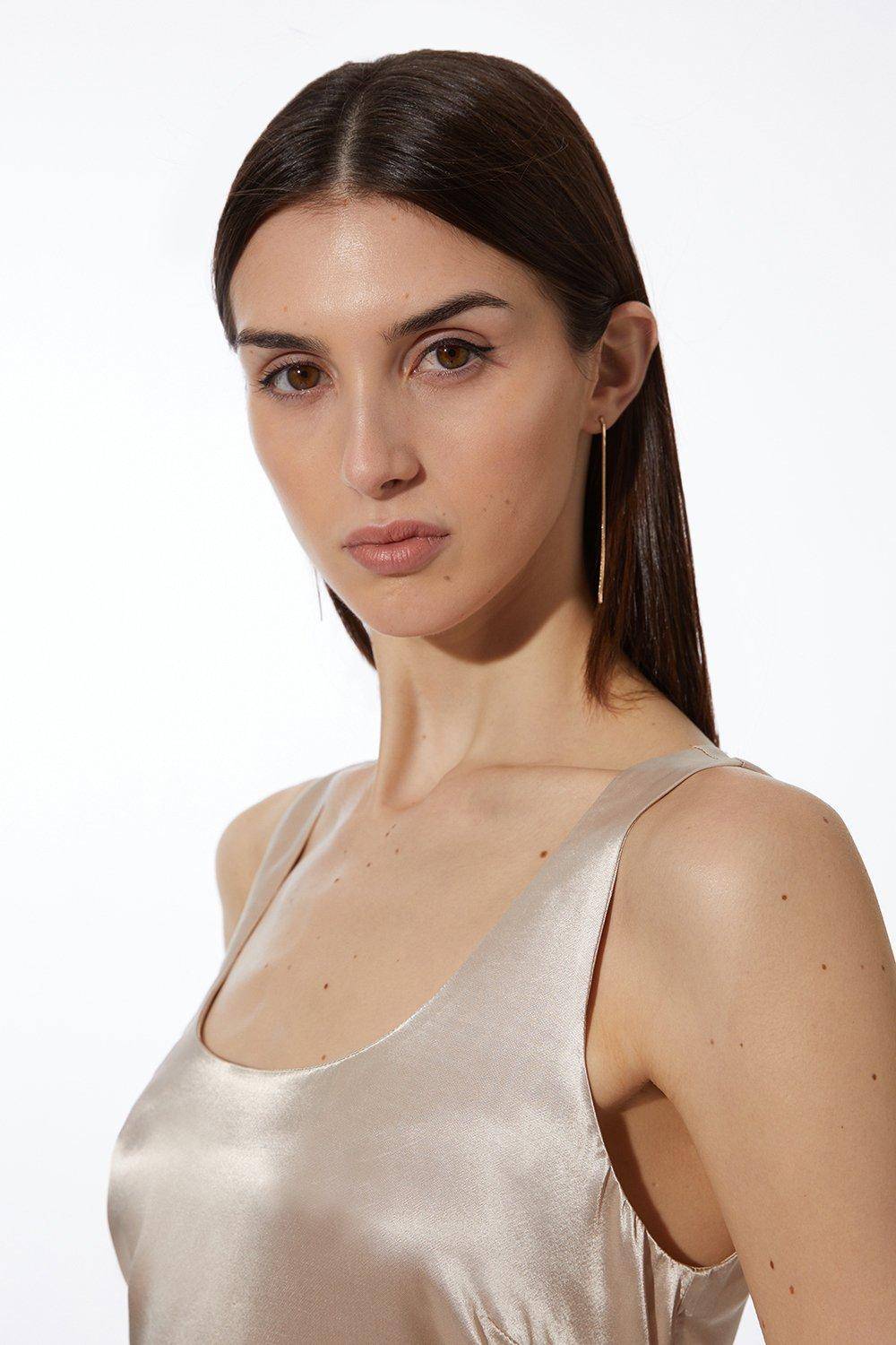 KarenMillen Haut à bretelles en satin tissé de viscose premium