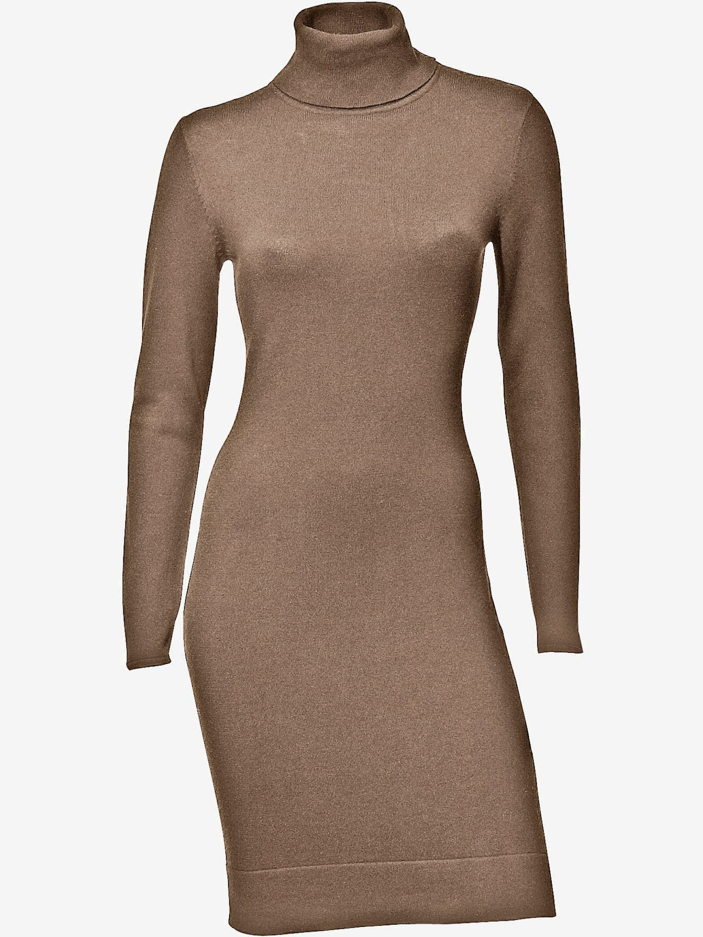 Robe en tricot à manches longues et col roulé