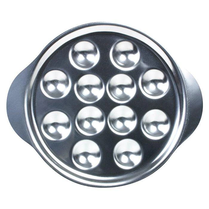 Assiette à escargots en inox - 12 empreintes Chevalier diffusion