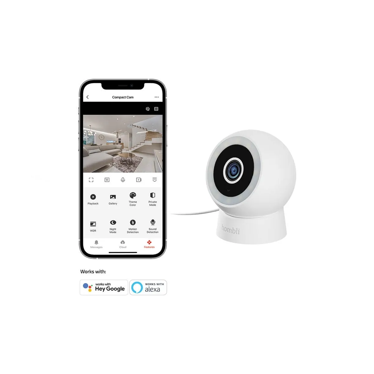 Hombli Smart Compact Kamera Utendørs Hvit