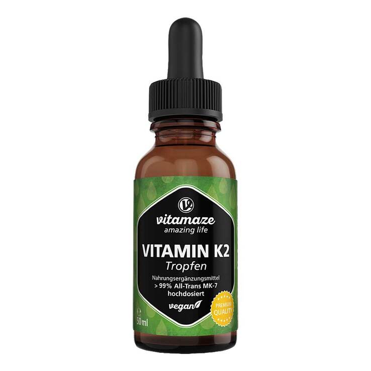 Vitamin K2 MK7 Tropfen hochdosiert vegan, 50 ml