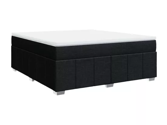 Sommier à lattes de lit avec matelas Noir 180x200 cm Tissu