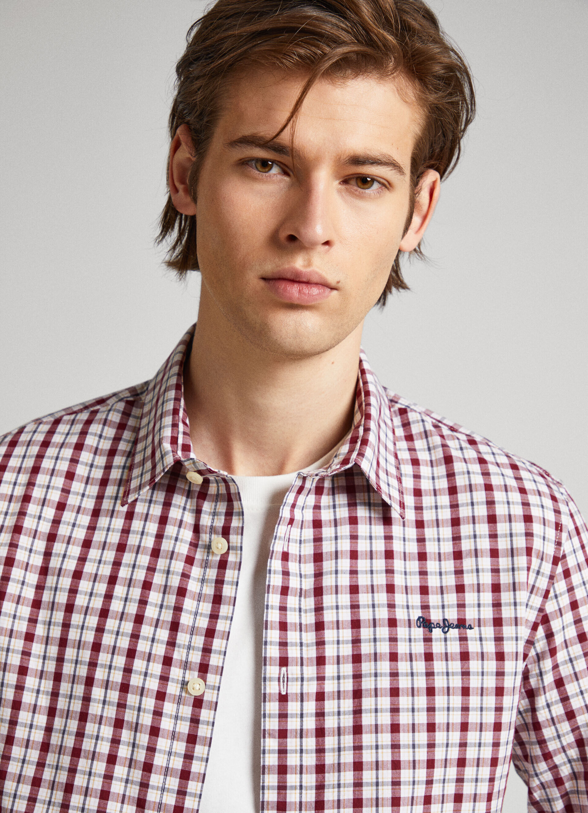 CAMISA XADREZ DE POPELINE, CORTE SLIM - multicolorida