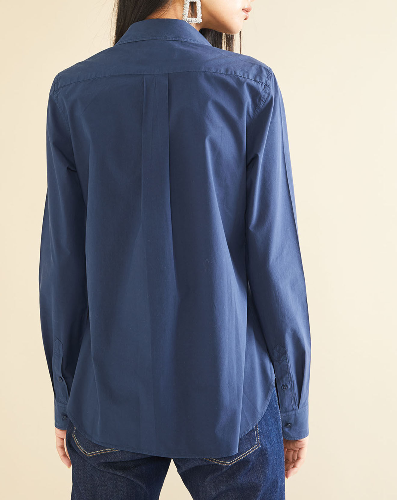 Acquaverde Chemise en Popeline Japonaise Kim marine