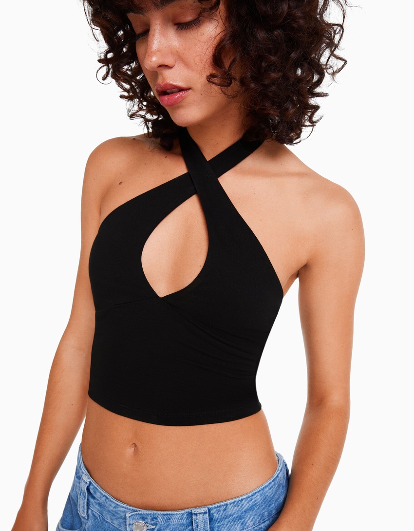 Camiseta com alças cruzadas