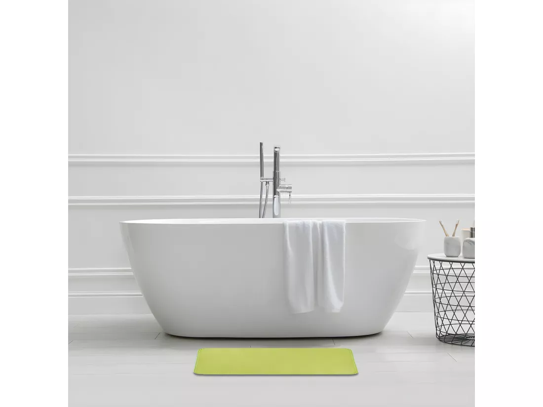 Tapis de bain uni en polyester anis 50x80cm
