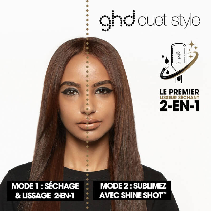 Pack lisseur ghd séchant Duet Style noir & huile lissante Sleek Talker