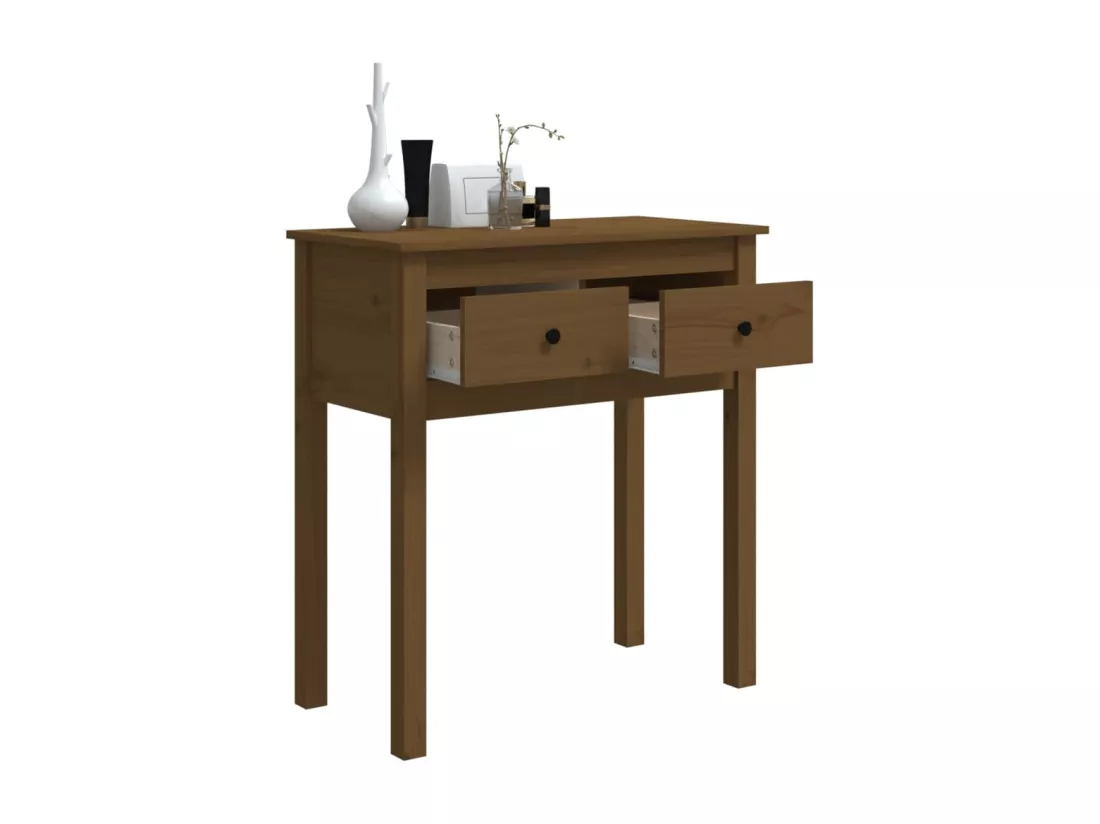 Table console Marron miel 70x35x75 cm Bois massif de pin