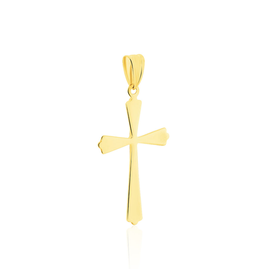 Pendentif Benny Croix Ciselee Or Bicolore