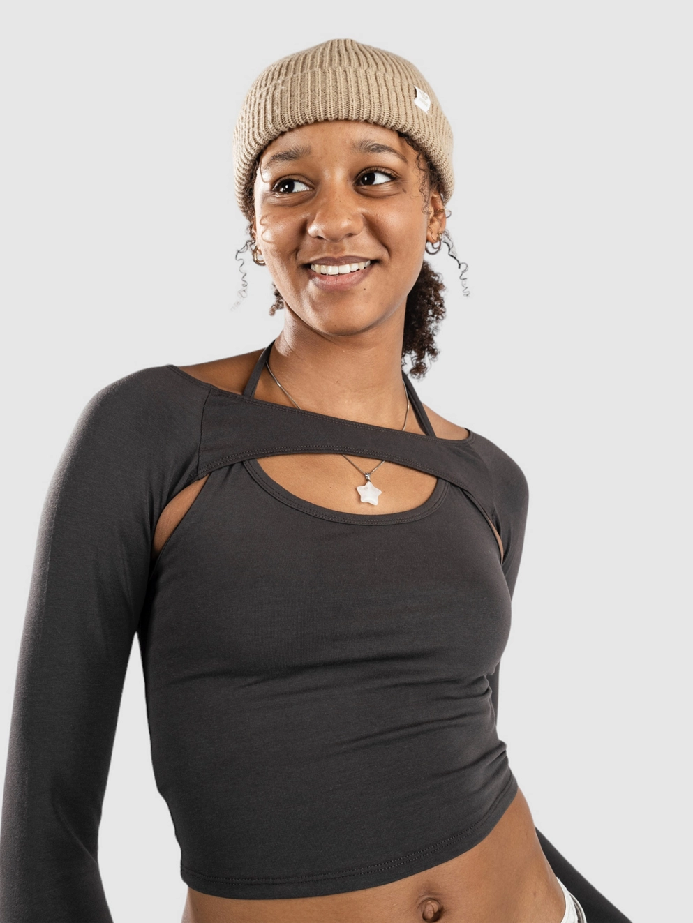 Ninth Hall Tirza Shrug Set Long Sleeve T-Shirt dark grey