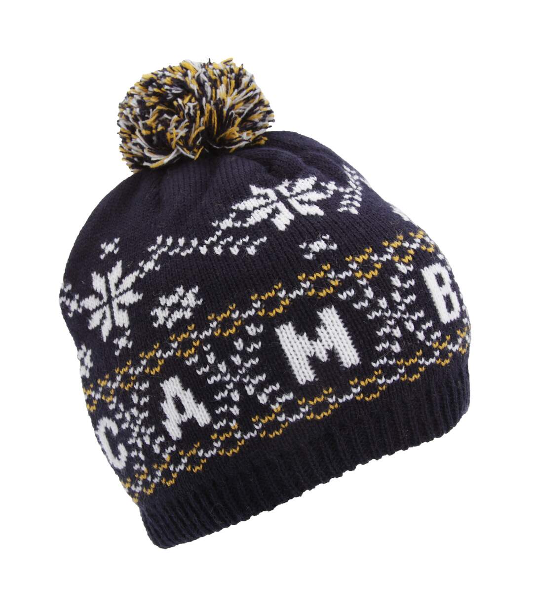 Bonnet à motif Cambridge et pompon - Homme (Bleu marine) - UTHA381