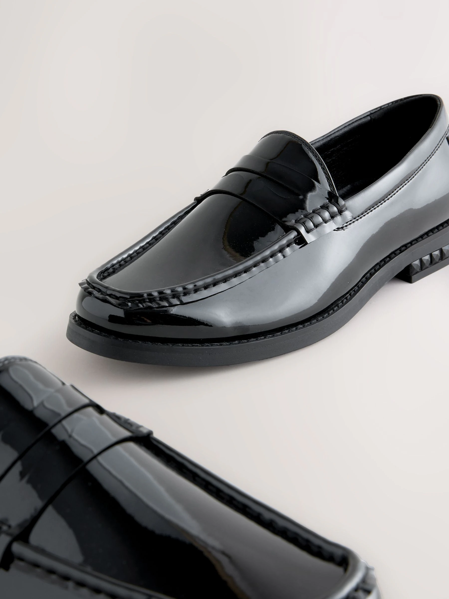 Zwart - Jewel Trim Patent Penny Loafers