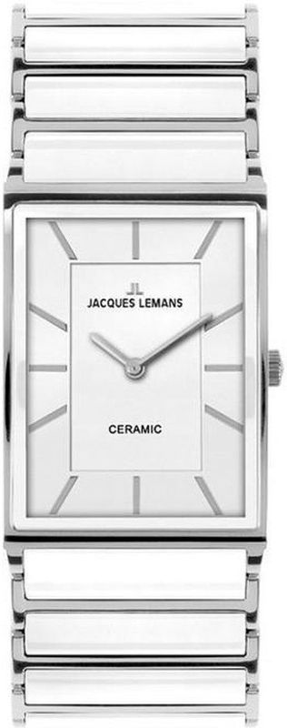 Jacques Lemans - 1-1594E - Polshorloge - Zilver - Keramiek/RVS - Wit