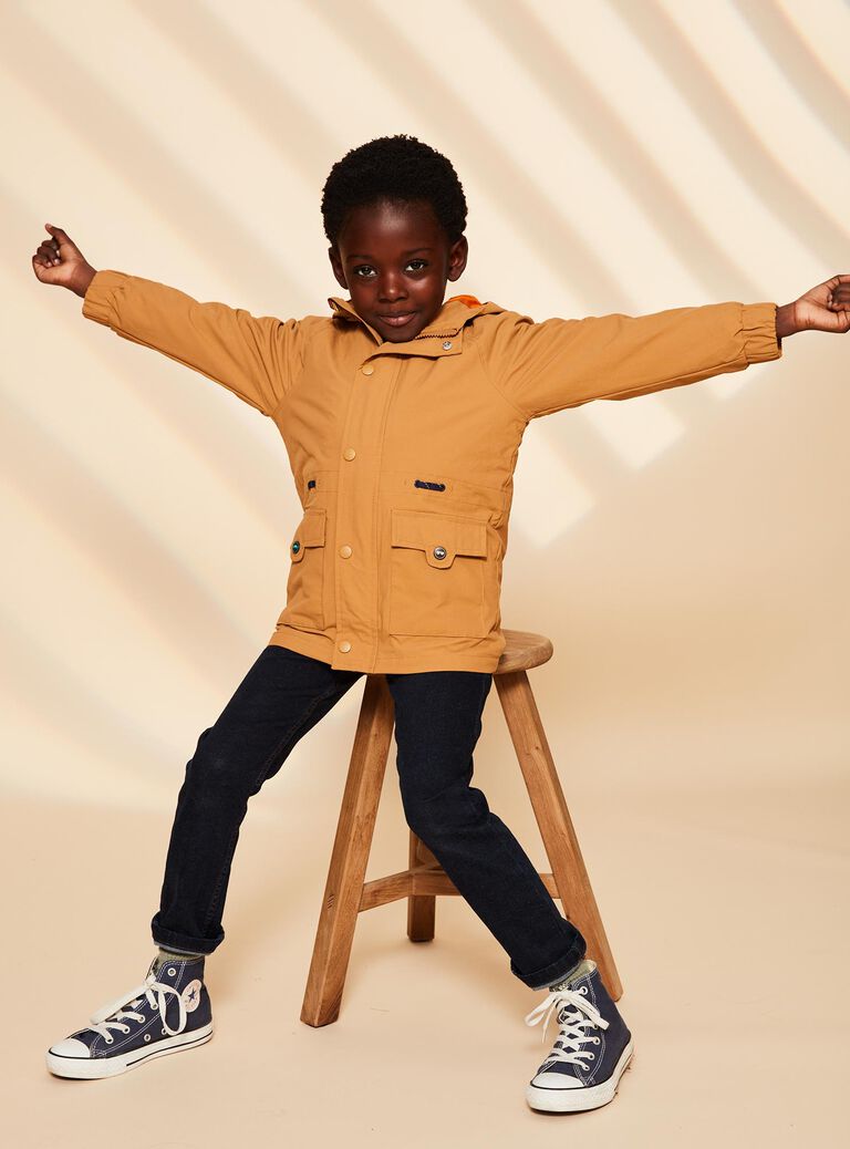 Parka camel 3 en 1 à capuche