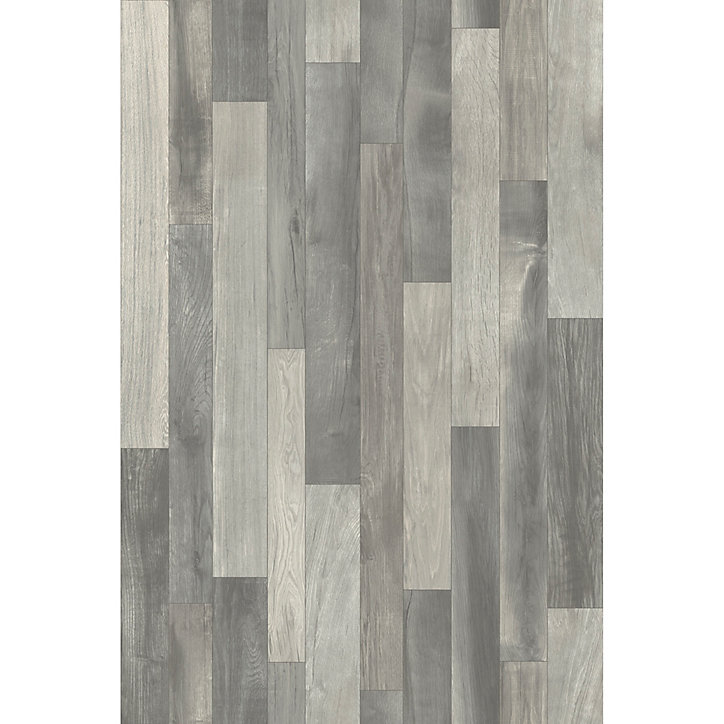 Revêtement sol PVC Plaza effet parquet chêne gris 4m (vendu au m²)