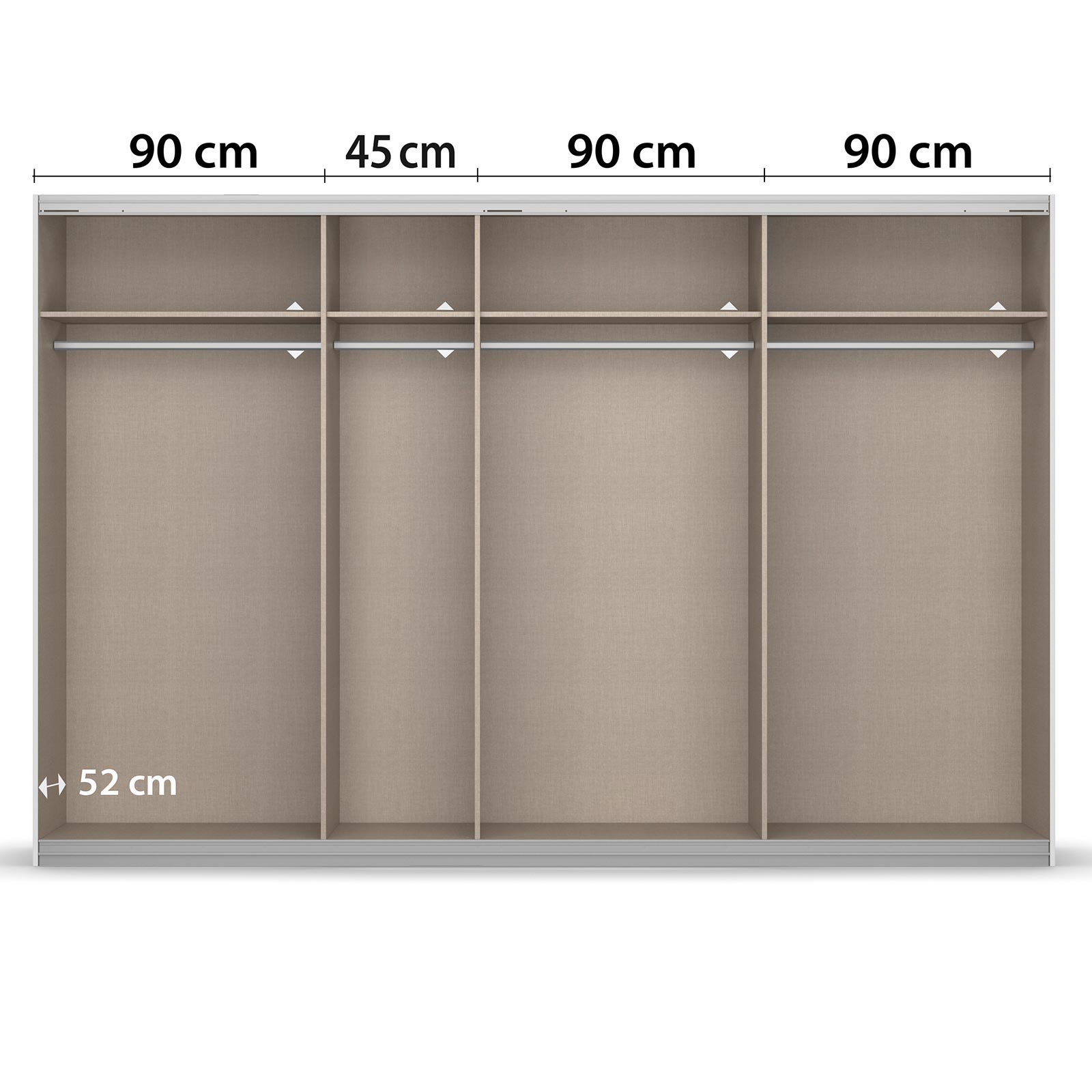 Schwebetürenschrank - Sonoma Eiche - 4-türig - 315 cm