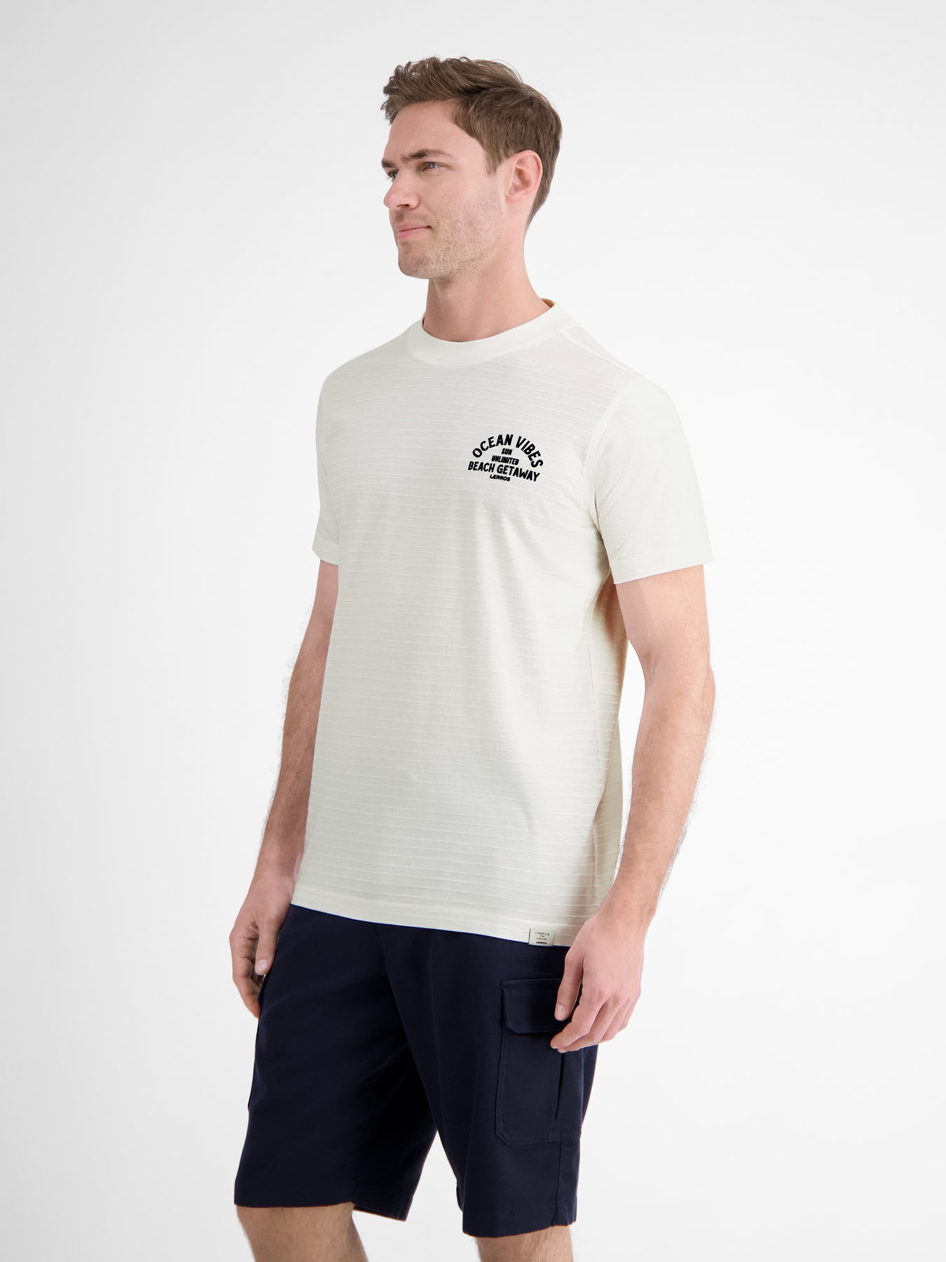 Gestreiftes T-Shirt mit Front und Backprint