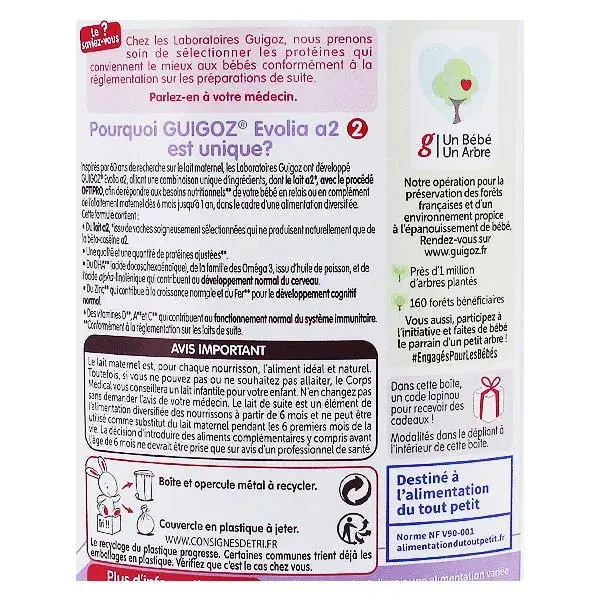 Leite Guigoz Evolia A2 Fase 2 800g