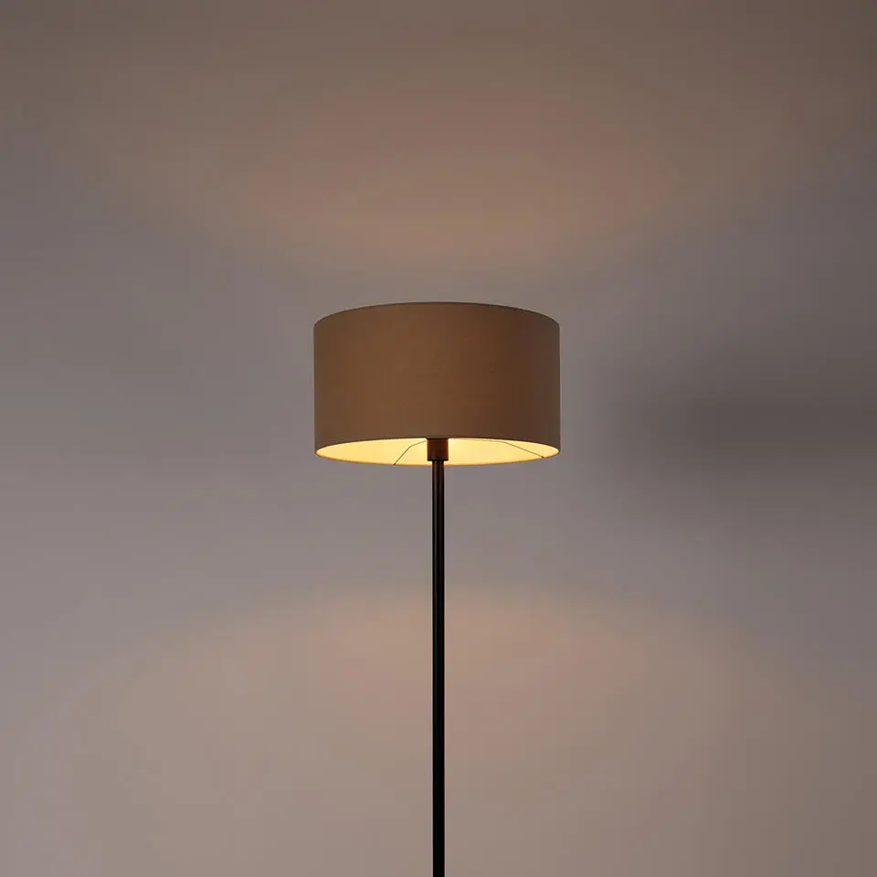 Qazqa vloerlampen simplo stof zwart e27
