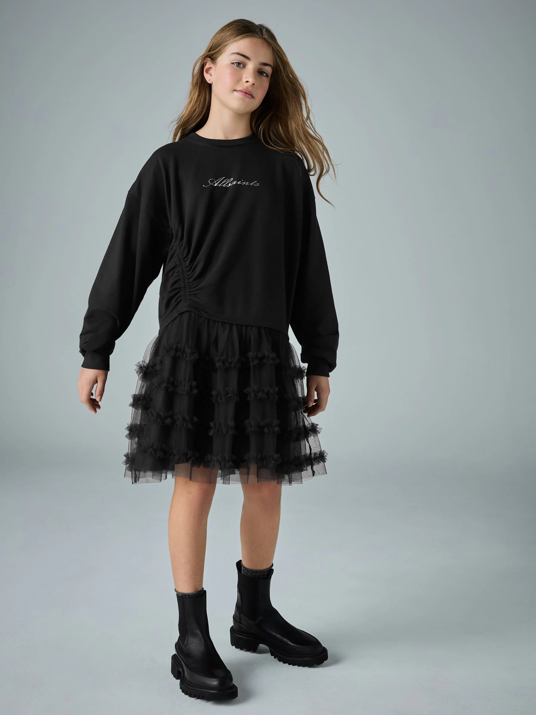 smALLSAINTS Ruched Sweat Frill Mock Dress
