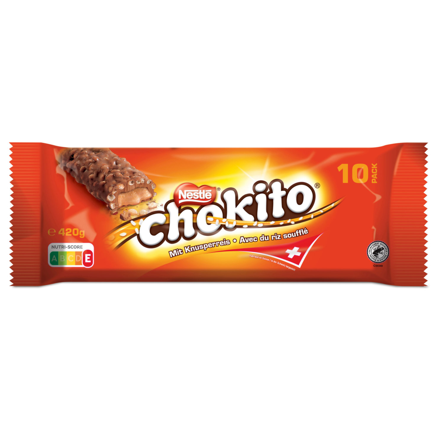 Ckokito Schokoriegel mit Karamell und Knusperreis 10 Stücke