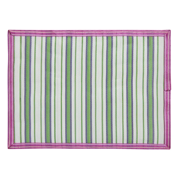 Rice Set de table rayé | Vert