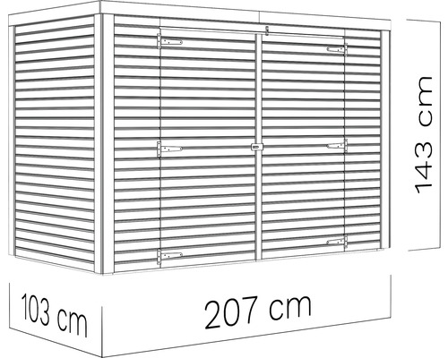 Fietsenstalling, tuinkast Bertilo Fineline ruitprofiel 207 x 103 x 143 cm naturel