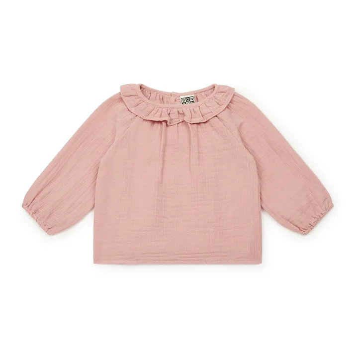 Bonton Blouse Gaze de Coton Bio Mamour | Rose pâle