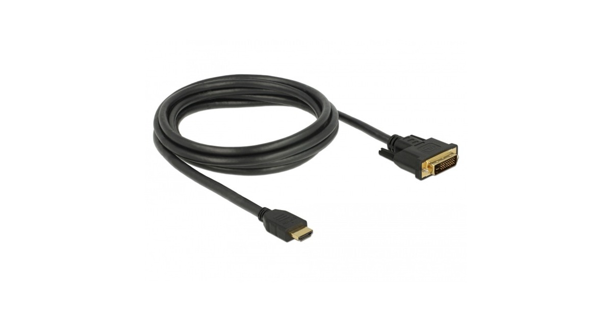 DeLOCKHDMI > DVI (24+1) tweerichtingskabel adapter  (Zwart, 2 meter)