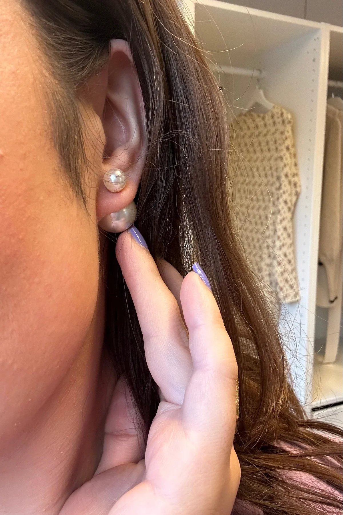 Mellow Moon Behind Ear Pearl Earring