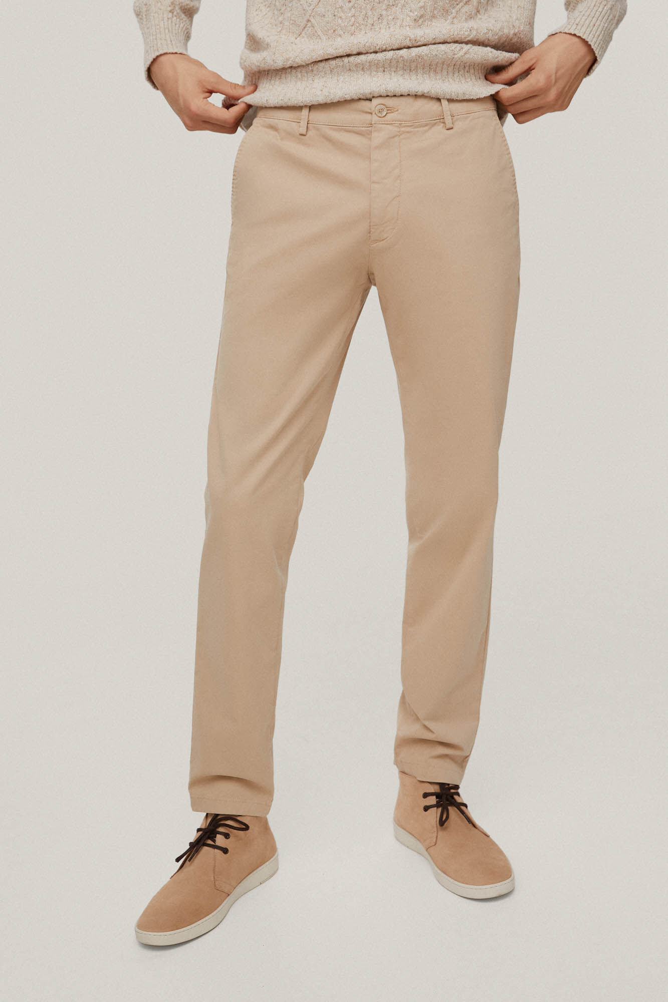 Calça chino premium flex slim fit - Bege