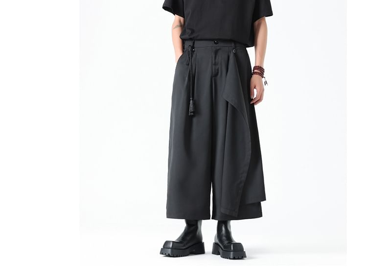 Lefitt - Lage rok met overlay en wijde pijpen
