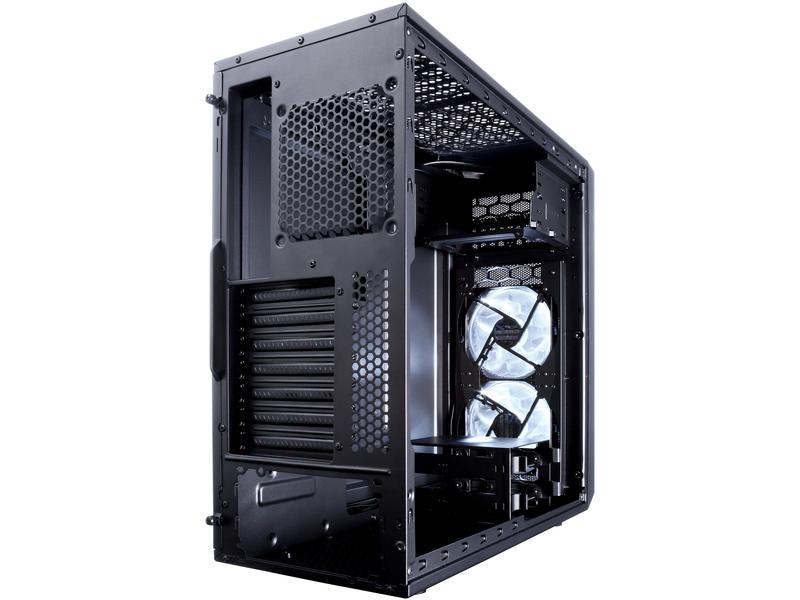 Fractal Design PC-Gehäuse Focus G Schwarz Leises Mid-Tower Gehäuse für ATX Mainboards mit grossem Sichtfenster