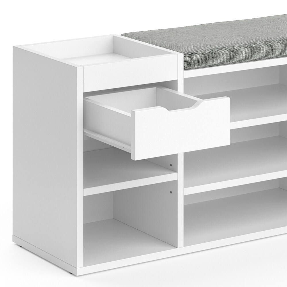 Vicco Schuhbank Schuhschrank Schuhregal Eleon Sitzbank mit Sitzkissen 7 Fächer