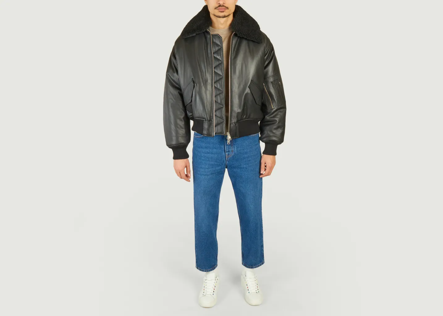 Blouson en cuir AMI Paris
