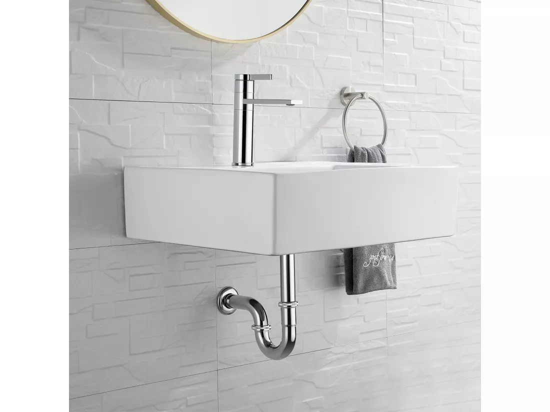 AuraLum Max Siphon de Lavabo Tube Universel Diamètre de 32mm Siphon en Chromé Anti Odeur Lavabo Siphon Plomberie pour Cuisine Salle de Bain,EU Modèle