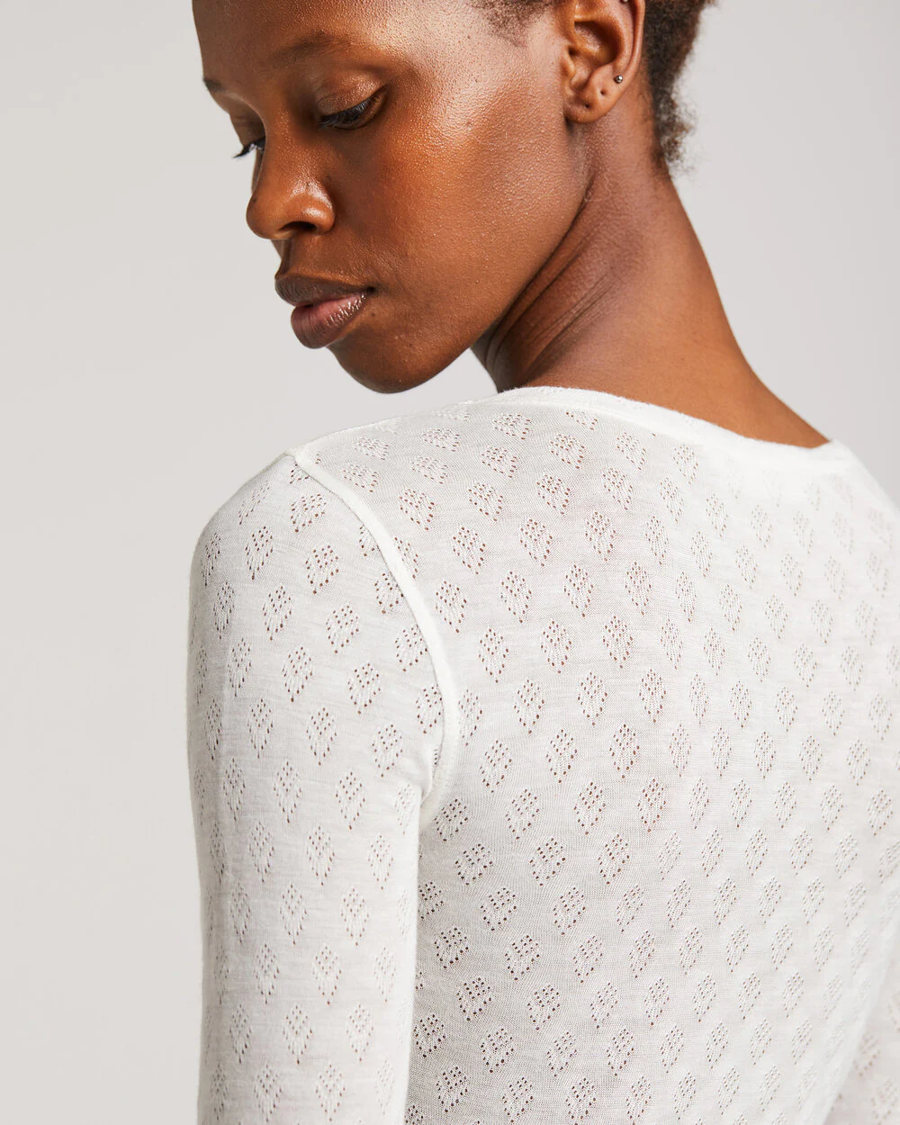 Gai+Lisva  Fermi Silk langærmet t-shirt - Off White
