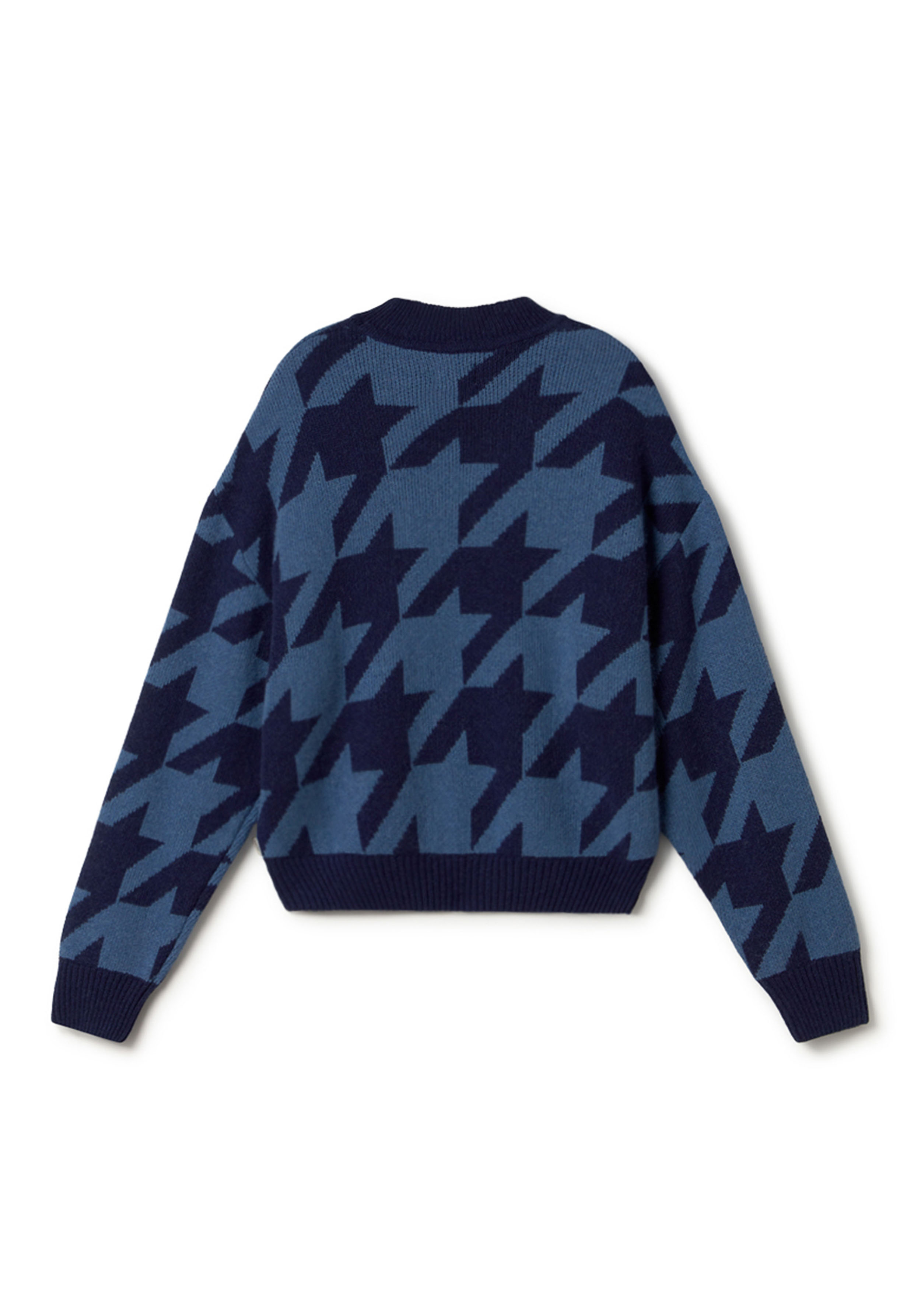 Twothirds Strickpullover Millisle Houndstooth Blue