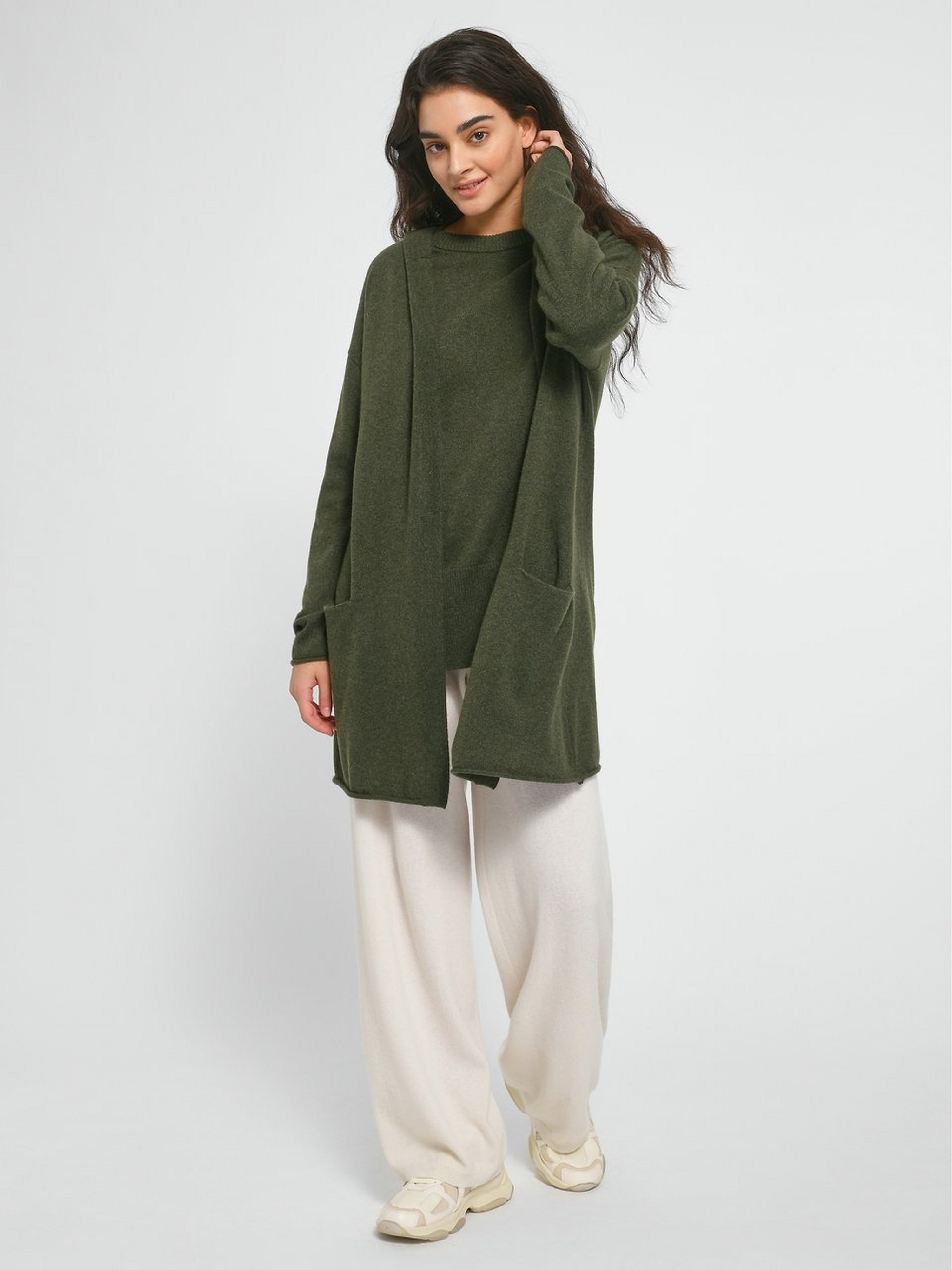Long-Strickjacke