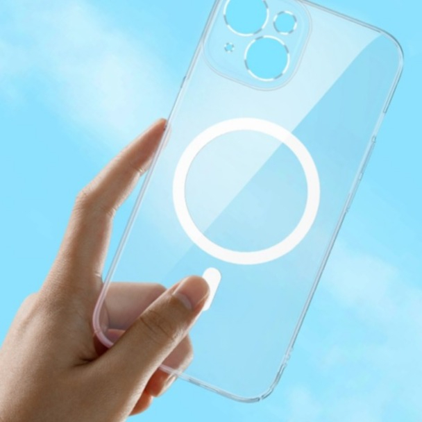 iPhone 14 MagSafe Crystal Hardcase Hülle mit Kameraschutz   Display Panzerglas - Transparent