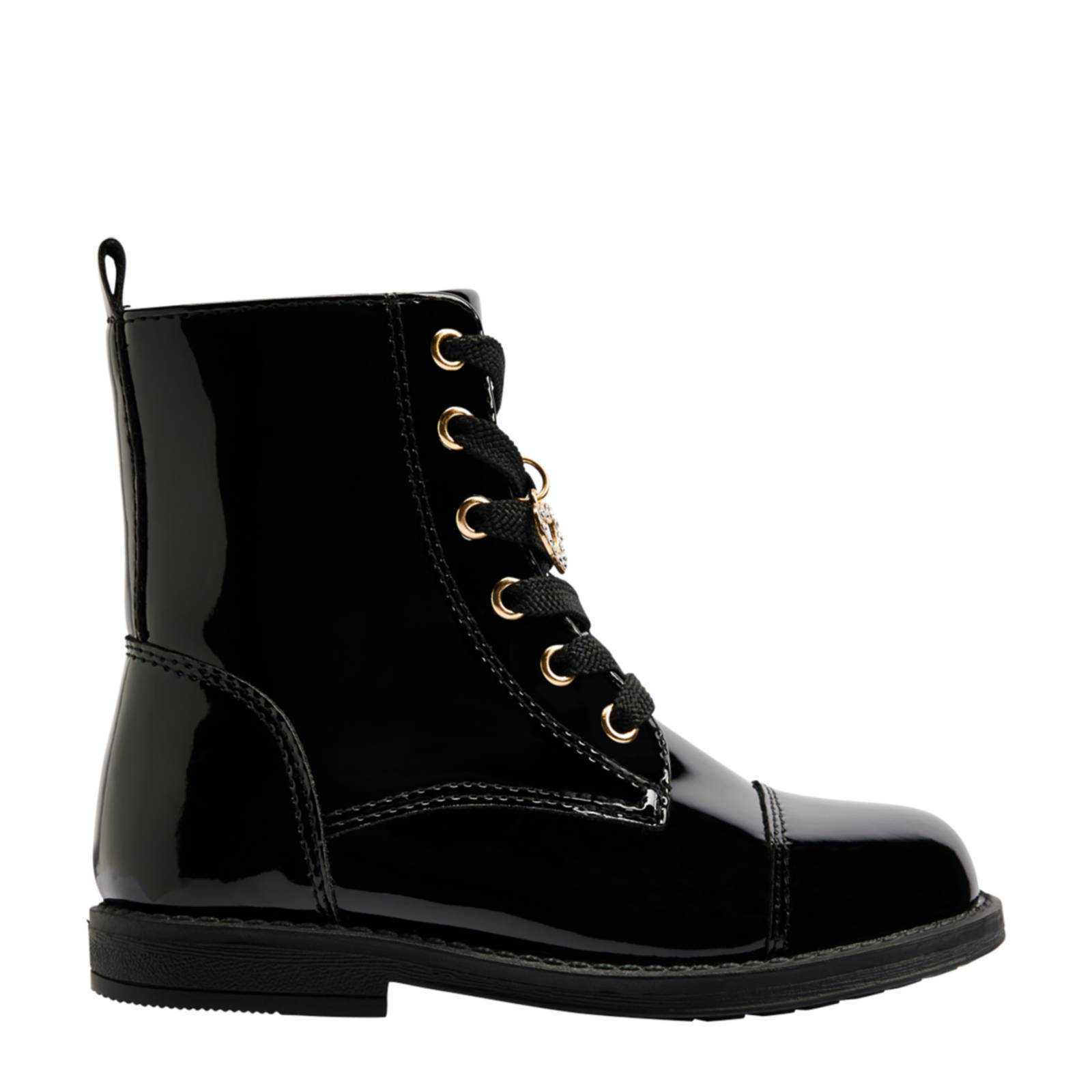 Graceland kleuter lak veterboots zwart